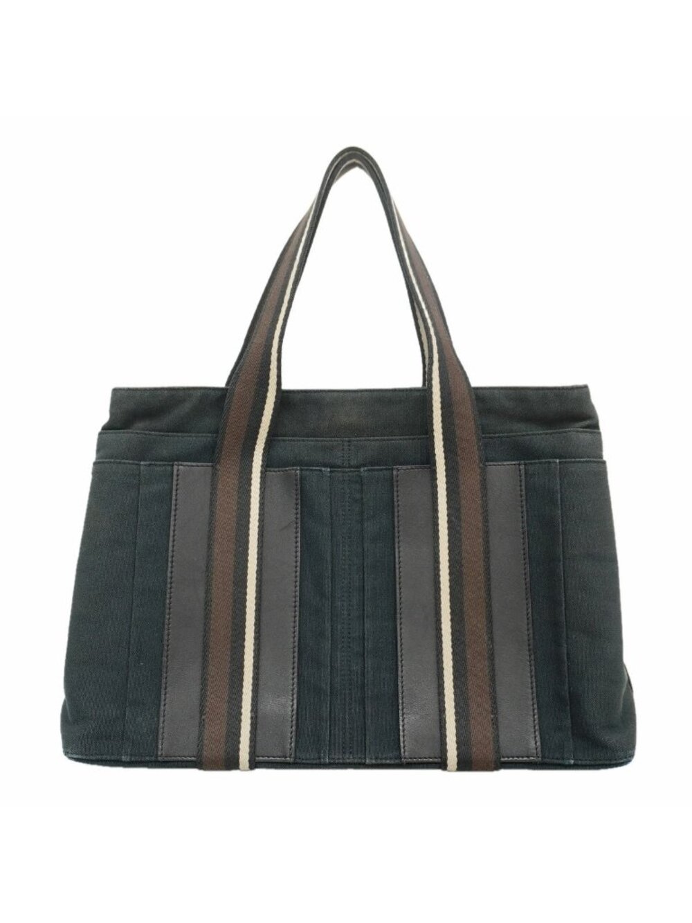 Hermes Tote Bag Troca Horizontal MM Canvas Black Silver